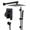 Casainc Matte Black Wall Mounted Built-in Shower System with Sliding Bar