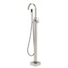 Casainc Brushed Nickel Commercial 1-Handle Freestanding Bathtub Faucet with Hand Shower