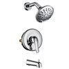 Casainc Polished Chrome Wall Mounted Round Built-in Shower System