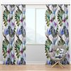Designart Watercolour Hibiscus Patterns 95-in Multicolour Polyester Blackout Standard Lined Single Curtain Panel