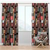Designart Retro Square Design II 108-in Multicolour Polyester Blackout Standard Lined Single Curtain Panel