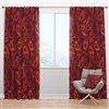 Designart Paisley Indian Pattern 108-in Red Polyester Blackout Standard Lined Single Curtain Panel