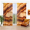Designart Orange Geode Chrystal 63-in Orange and Brown Polyester Semi-Sheer Standard Lined Single Curtain Panel