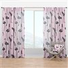 Designart 108-in x 52-in Flamingo on Pink Mid-Century Modern Curtain Panels