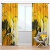Designart 63-in x 52-in Yellow Acrylic Hand Painted Marble  Blackout Curtain Panel