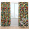 Designart 108-in x 52-in Tribal Doddle Ethnic Pattern Mosaic Elements Blackout Curtain Panel