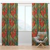 Designart 63-in x 52-in Colorful Floral Pattern Bohemian & Eclectic Blackout Curtain Panel