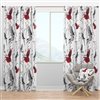 Designart 63-in x 52-in Pattern with Birds Farmhouse Blackout Curtain Panel