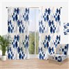Designart 108-in x 52-in Abstract Blue Flowers Floral Curtain Panels