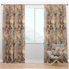 Designart 63-in x 52-in Beach life atmosphere with shells and sea stars  Blackout Curtain