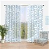Designart 108-in x 52-in 3D White And Blue Pattern I Mid-Century Modern Curtain Panels