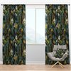 Designart 108-in x 52-in Tropical Leaves with Lemons and Green Bird Animals Blackout Curtain