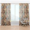 Designart 84-in x 52-in Beach life atmosphere with shells and sea stars Coastal Curtain