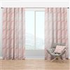 Designart 108-in Pink Elegant Pastel Waves Mid-Century Modern Curtain Panel