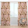 Designart 108-in Gold and Rose Cubes II Mid-Century Modern Blackout Curtain Panel