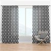 Designart 63-in Monochrome Geometric Pattern IV Mid-Century Modern Curtain Panel