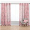 Designart Cute Pink Tiled Pattern Rustic 84-in Semi-Sheer Standard Lined Curtain Panels
