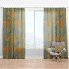 Designart Flower Pattern Botanic Texture Bohemian and Eclectic 120-in Semi-Sheer Standard Lined Curtain Panels