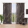 Designart Folded Dark Silk Waves 108-in Semi-Sheer Standard Lined Curtain Panels