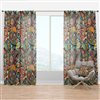 Designart Traditional Asian Elements Paisley 90-in Semi-Sheer Standard Lined Curtain Panels