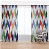 Designart 63-in x 52-in Multicolour Geometrical Retro Design III Traditional Blackout Curtain Panel