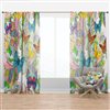 Designart 108-in x 52-in Bohemian Colourful Butterflies Modern/Contemporary Semi-Sheer Curtain Panel
