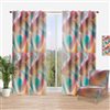 Designart 108-in x 52-in Retro Shining Colour Waves Traditional Blackout Curtain Panel