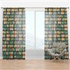 Designart 120-in x 52-in Multicolour Botanical Retro Design III Semi-Sheer Curtain Panel