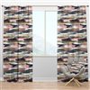 Designart 108-in x 52-in Multicolour Brush Strokes and Stripes Modern/Contemporary Blackout Curtain Panel