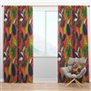 Designart 95-in x 52-in Multicolour Retro Tropical Leaves I Blackout Curtain Panel