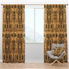 Designart 63-in x 52-in Yellow Ethnic Decorative Mask Traditional Blackout Curtain Panel