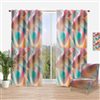 Designart 84-in x 52-in Retro Shining Colour Waves Traditional Semi-Sheer Curtain Panel