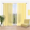 Designart 108-in x 52-in Yellow Traditional Semi-Sheer Curtain Panel
