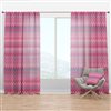 Designart 90-in x 52-in Pink Traditional Semi-Sheer Curtain Panel