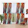 Designart 63-in x 52-in Multicolour Geometric Modern/Contemporary Semi-Sheer Curtain Panel