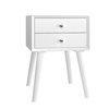 Costway 16-in x 23.5-in x 16-in White Wood 2-Drawer Nightstand