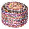 Gouchee Home Dotcom Knotted Modern Multicolored Polyester Round Ottoman