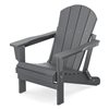 CASAINC Brown Plastic Stationary Adirondack Chair with Solid Seat and Pull-Out Ottoman