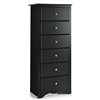 CASAINC 16-in W 6-Drawer Black Wood Composite Freestanding Chest Dresser