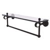 Allied Brass Pacific Grove 1-Tier Glass Wall Mount Bathroom Shelf with Towel Bar in Oil Rubbed Bronze