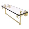Allied Brass Pacific Grove Satin Brass 1-Tier Glass Wall Mount Bathroom Shelf