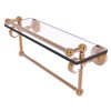 Allied Brass Pacific Grove 1-Tier Glass Wall Mount Bathroom Shelf with Gallery Rail in Brushed Bronze Finish