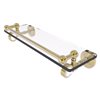 Allied Brass Pacific Grove Unlacquered Brass 16-in Wall Mounted Bathroom Gallery Glass Shelf with Grooved Accents