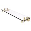 Allied Brass Pacific Grove Satin Brass 22-in Wall Mounted Bathroom Glass Shelf with Twisted Accents