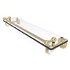 Allied Brass Pacific Grove Satin Brass 22-in Wall Mounted Bathroom Glass Shelf with Gallery Rail
