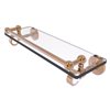 Allied Brass Pacific Grove Brushed Bronze 16-in Wall Mounted Bathroom Glass Shelf with Gallery Rail