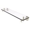 Allied Brass Pacific Grove Polished Nickel 16-in Wall Mounted Bathroom Glass Shelf with Twisted Accents