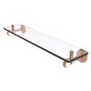 Allied Brass Pacific Grove Brushed Bronze 16-in Wall Mounted Bathroom Glass Shelf with Twisted Accents