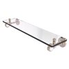 Allied Brass Pacific Grove Antique Pewter 16-in Wall Mounted Bathroom Glass Shelf with Grooved Accents