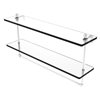 Allied Brass Prestige Regal Matte White 22-in Two Tiered Glass Shelf with Integrated Towel Bar
